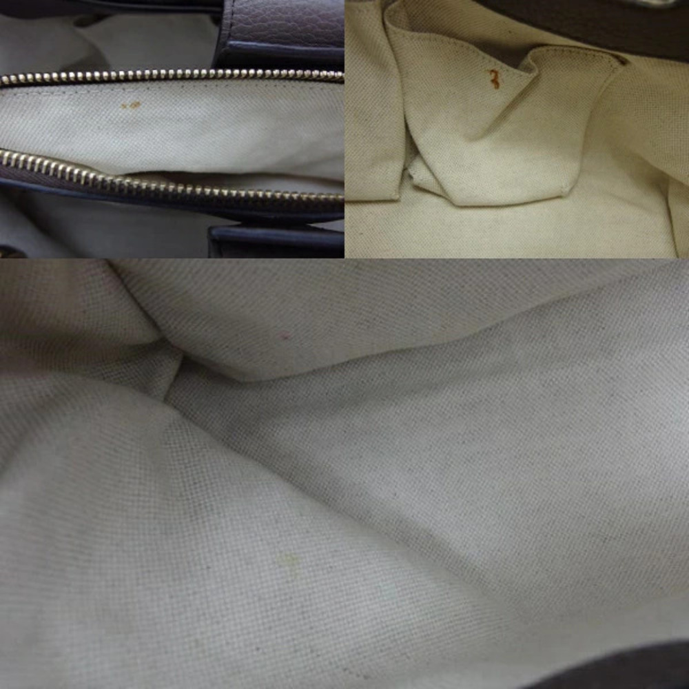Gucci Bamboo Shopper Shoulder Bag Brown Leather